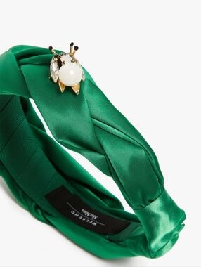Max Mara Weekend Green Creso Headband With Bee Brooch OS NWT